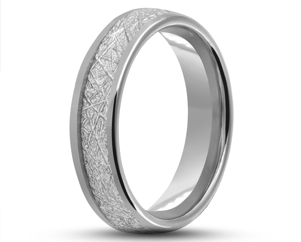 Tungsten and clearance meteorite ring