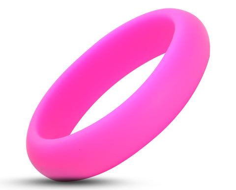 Hot Pink Silicone Ring With Rounded Edge - Matte Finish | 5mm