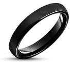 Black Titanium Ring With Black Inlay - Curved With Gloss Finish | 2mm