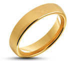 Gold Tungsten Ring With Gold Inlay - Curved With Gloss Finish | 4mm