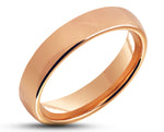 Rose Gold Tungsten Ring With Rose Gold Inlay - Curved Gloss Finish | 4mm