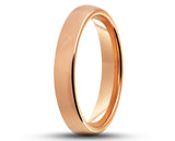 Rose Gold Tungsten Ring With Rose Gold Inlay - Curved Gloss Finish | 2mm