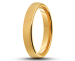 Gold Titanium Ring With Gold Inlay - Curved With Gloss Finish | 2mm