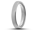 Silver Titanium Ring With Silver Inlay - Curved With Gloss Finish | 2mm