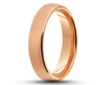 Rose Gold Tungsten Ring With Rose Gold Inlay - Curved Gloss Finish | 4mm