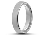 Silver Tungsten Ring With Silver Inlay - Curved With Gloss Finish | 4mm