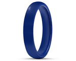 Blue Ceramic Ring With Blue Inlay - Curved With Gloss Finish | 3mm