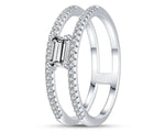 925 Sterling Silver Ring With Dual Cubic Zirconia Rows| 5mm