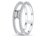 925 Sterling Silver Ring With Dual Cubic Zirconia Rows| 5mm