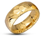 Gold Damascus Ring – Hammered Finish | 8mm | MADE TO ORDER