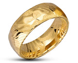 Gold Damascus Ring – Hammered Finish | 8mm | MADE TO ORDER