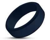 Blue Silicone Ring With Bevelled Edges - Matte Finish | 8mm