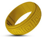 Gold Silicone Ring With Meander Pattern - Matte Finish | 8mm