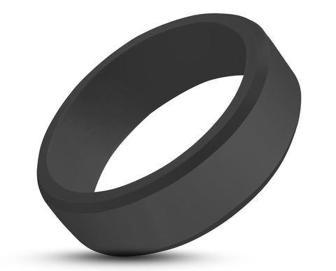 Grey Silicone Ring With Bevelled Edges - Matte Finish | 8mm