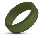 Green Silicone Ring With Bevelled Edges - Matte Finish | 8mm