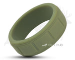 Green Silicone Ring With Square Pattern - Matte Finish | 8mm